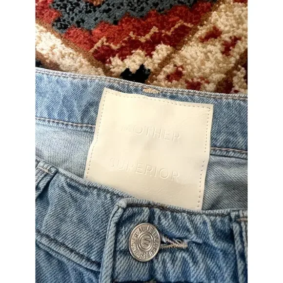 Mother Superior Mid Rise Rambler Zip Flood Jeans Ripped Off Size 27 - Picture 8 of 11